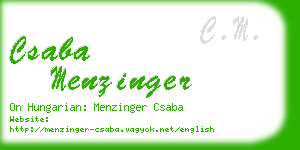 csaba menzinger business card